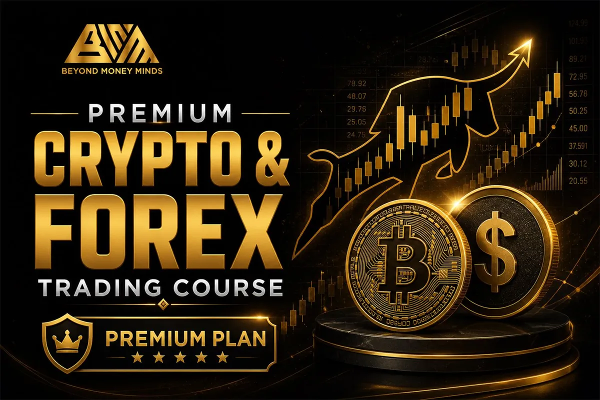 Beyond Moneyminds promotional cover image for the Premium Albanian-language live trading program