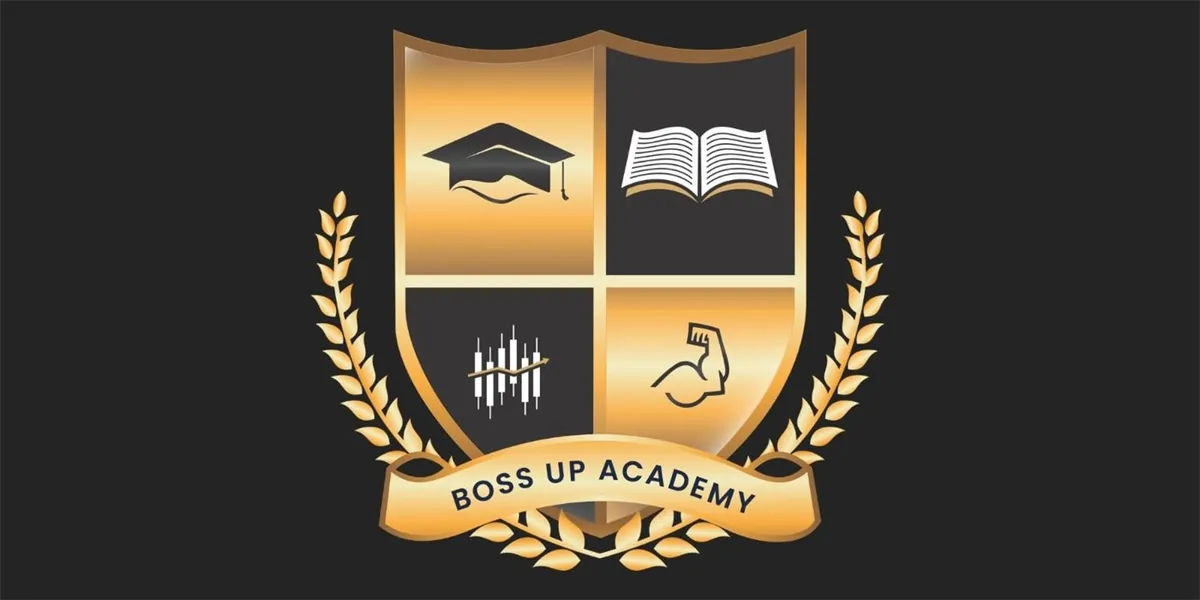 Promotional cover image for Boss Up Academy showing beginner options and futures trading education