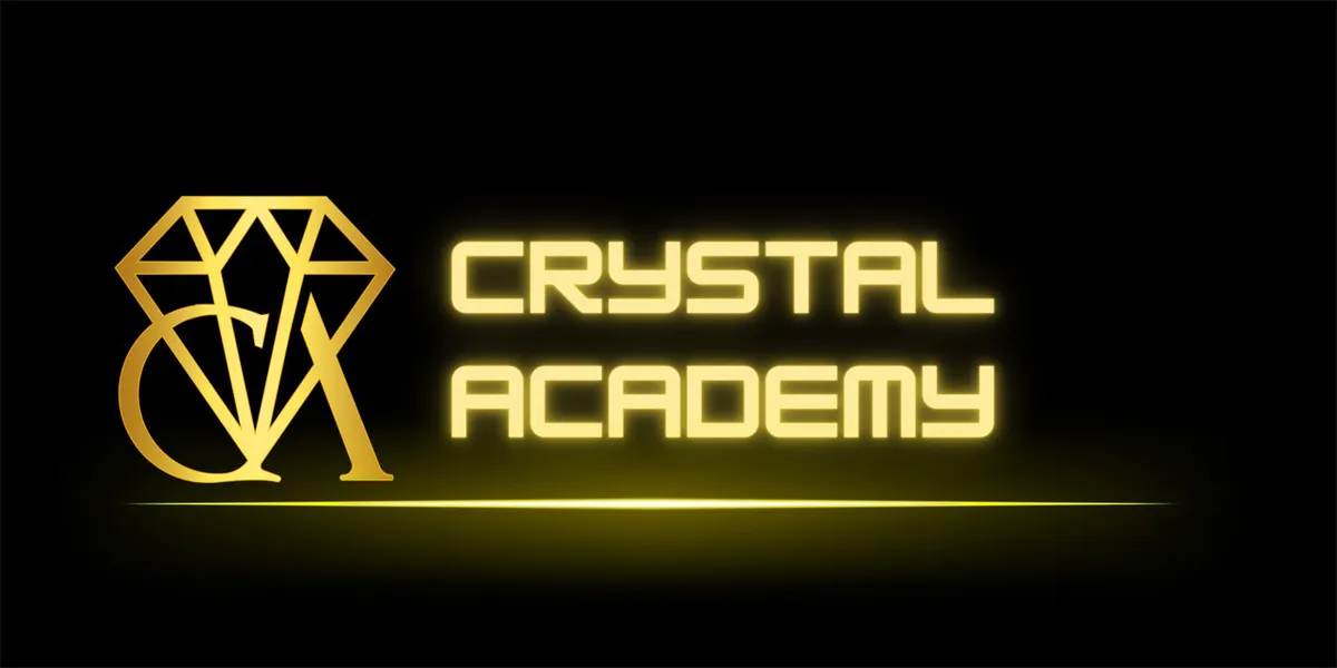 Promotional cover image for Crystal Academy Membership, a beginner-friendly options and futures education community.