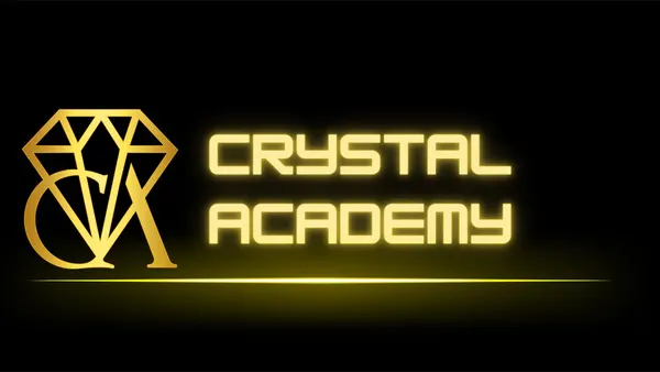 Promotional cover image for Crystal Academy Membership, a beginner-friendly options and futures education community.