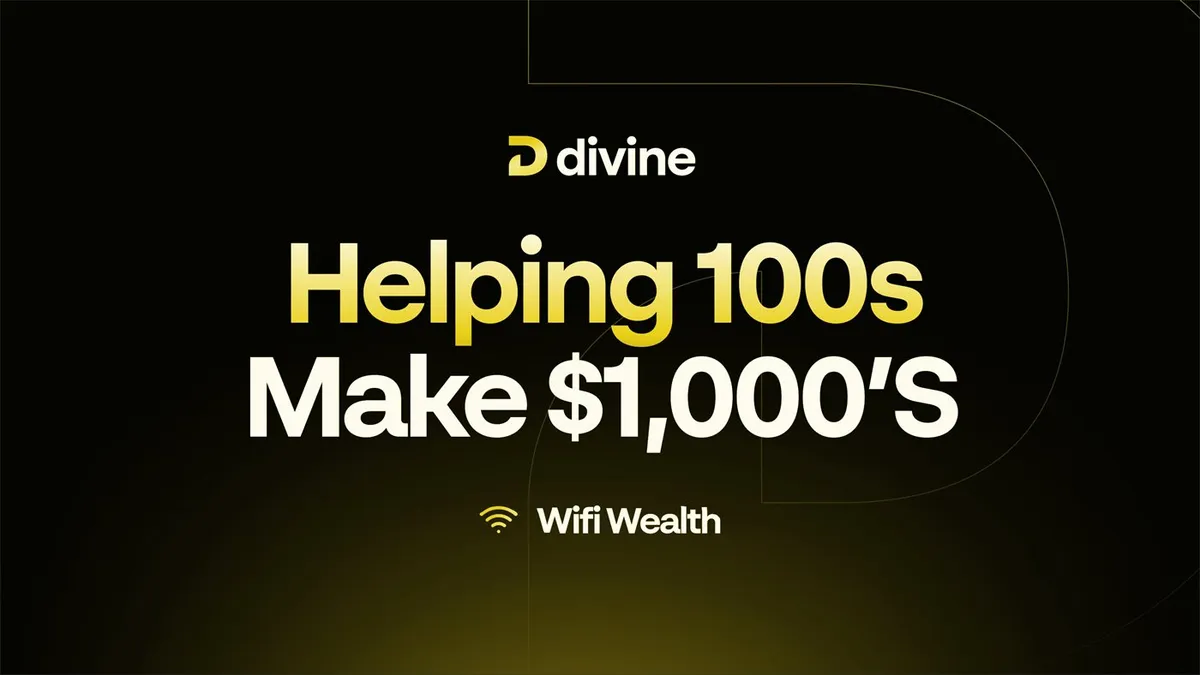 Divine Degen promotional cover image for the combined stocks, crypto, and sports betting community