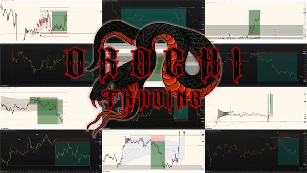 Promotional cover image for Orochi Trading Premium, a trading education program covering multiple markets.