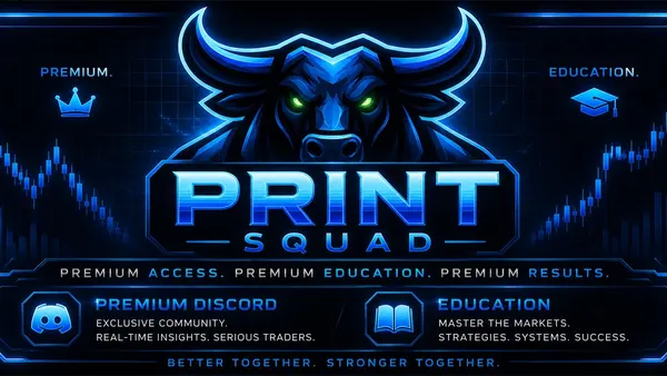 PrintSquad promotional cover image for its bias-free options trading system