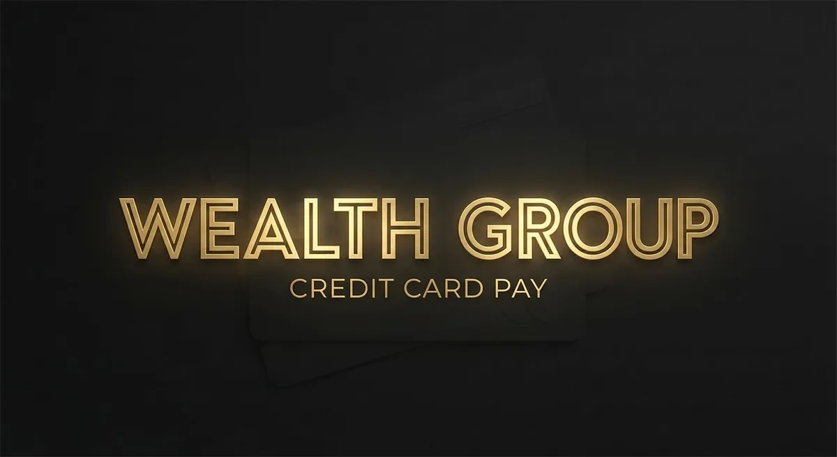 Promotional cover image for Wealth Group, a crypto, stock, and prediction-market trading community.